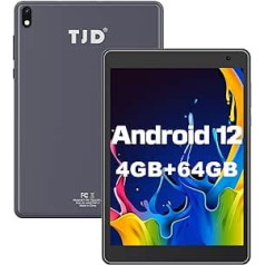 Android 12 planšetdators 7,5 collas, 4 GB RAM, 64 GB ROM, 7,5 collas planšetdators, 1440 x 1080 Full HD skārienekrāns, dubultā kamera un skaļrunis, GMS, Wi-Fi, Bluetooth (pelēks)