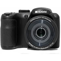 KODAK PIXPRO Astro Zoom AZ255-BK 16MP digitālā kamera ar 25x optisko tālummaiņu, 24mm platleņķi, 1080P Full HD video un 3