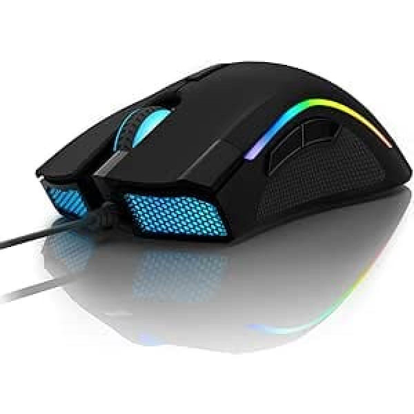 DeLUX Gaming Mouse 16.8 Million RGB Colour 24000 DPI (Max) Programmable Ergonomic Mouse for PC Laptop 7 Buttons Unique Fire Button Design