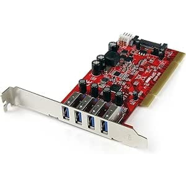 StarTech.com 4 portu PCI SuperSpeed USB 3.0 adaptera karte ar SATA/SP4 jaudu