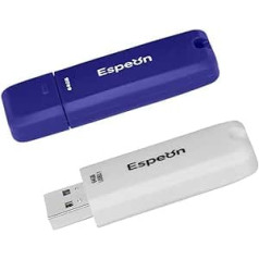 Espeon 2 Pack 64GB USB 3.1 USB zibatmiņas disks gumijas apvalka aizsargs klasisks balts zils