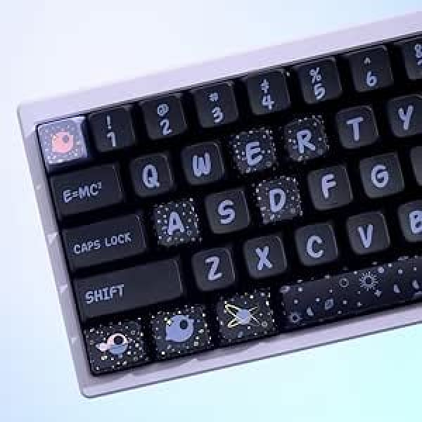 PBT Blue Space tastatūras vāciņu komplekts MDA profila jauki tastatūras 152 taustiņu pielāgotas krāsas sublimācijas tastatūras taustiņi 60% 65% 70% 75% 100% Cherry Gateron MX slēdži Mehāniskās tastatūras