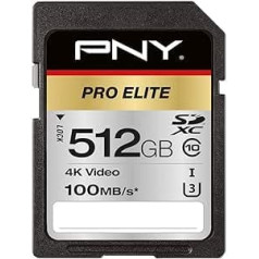 PNY Pro Elite SDXC card 512GB Class 10 UHS-I U3 100MB/s