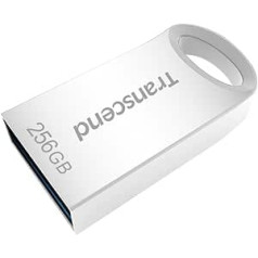 Transcend JetFlash TS256GJF710S 256GB Small and Compact USB Stick 3.1 Gen 1 for Key Chain Silver