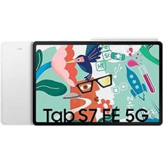 Samsung Galaxy Tab S7 FE, 12,4 collas, 64 GB iekšējā atmiņa, 4 GB RAM, 5G, Android planšetdators, ieskaitot S Pen, Mystic Silver