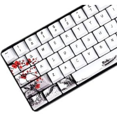 MOLGRIA taustiņu vāciņu 71 komplekts mehāniskai spēļu tastatūrai, pielāgots PBT OEM profila taustiņu vāciņi japāņu stilā Cherry MX 71/61, 60% tastatūra (Plum Blossom)