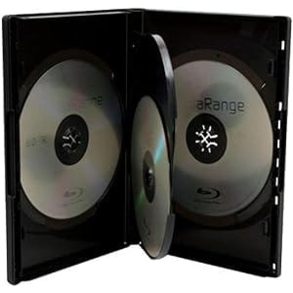 MediaRange DVD-Leerhülle für 4 Discs, 14mm, Schwarz, 50 Stück, BOX17