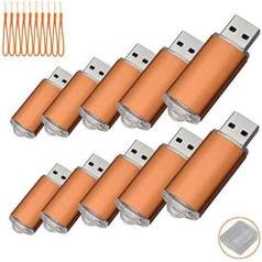10 PAKC USB zibatmiņas disks USB 2.0 Memory Stick Memory Drive Pen Drive Orange 16 GB