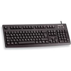 CHERRY G83-6105, Deutsches Layout, QWERTZ Tastatur, kabelgebundene Tastatur, angenehm weiche Tasten-Betätigung, kompakts, langlebig, recyclingfähig, schwarz