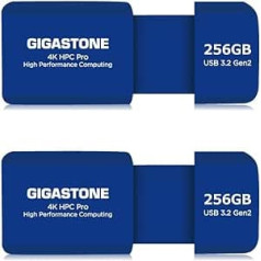 Gigastone Z80 USB zibatmiņas disks 3.2 Gen2 256GB 2 pakotnes USB R/W 1000/800MB/s HPC High Performance Calculation Retractable Capless Saderīgs ar USB 2.0/USB3.0/USB 3.1 interfeisu