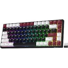 RK ROYAL KLUDGE RK84 RGB Limited Edition 75% tastatūra BT5.0/2.4G/USB-C karstās maiņas mehāniskā tastatūra, bezvadu Bluetooth spēļu tastatūra ar 84 taustiņiem, RK dzeltenais slēdzis, Americano melna