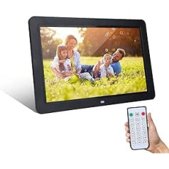 Digital Photo Frame 12 Inch 1280 x 800 Electronic Album Photo Frame Support AV MP4 MP3 JPG JPEG Clock Calendar Music Video Player with Remote Control (Black)