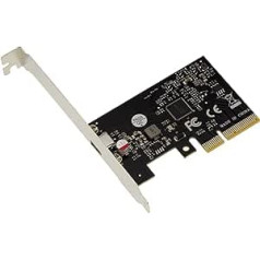 KALEA-INFORMATIQUE PCIe x4 1-Port USB 3.2 Gen 2x2 20G Type C kontrollera karte ar ASM3242 mikroshēmojumu. Augsts un zems profils