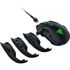 Razer Naga Pro spēļu pele: fokuss + 20K DPI optiskais sensors - Chroma RGB apgaismojums - nomaināma sānu plāksne ar 2, 7, 12 pogu konfigurācijām - mehāniskie slēdži