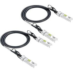 10Gtek SFP+ DAC Twinax Cable 0.5 m (1.65 ft), 10G SFP+ to SFP+ Direct Attach Copper Passive Cable for Cisco, Ubiquiti UniFi, TP-Link, Netgear, D-Link, Zyxel, Mikrotik and More Pack of 2