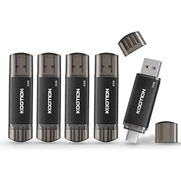 KOOTION USB zibatmiņas disks C 32GB 5 pack USB C OTG 2.0 2 in 1 USB zibatmiņas disks Type C 32 GB krātuve Android/Window/PC/MacBook, Huawei/Xiaomi/Samsung, ārējā datu krātuve