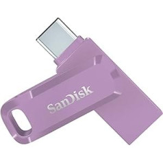 SanDisk Ultra Dual Drive Go USB Type-C 128 GB (Android viedtālruņa atmiņa, USB Type-C ports, 400 MB/s lasīšanas ātrums, var izmantot kā atslēgu piekariņu) Lavanda