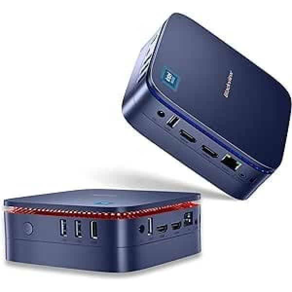 Blackview Mini PC, Intel 12th Gen N95 (līdz 3,4 GHz) Mini dators Windows 11 Pro ar 16GB DDR4 RAM 512GB M.2 SSD, Mini Desktop PC, Mini Gaming PC 4K HD Dual HDMI, Gigabit Ethernet, 5G WiFi, Blue