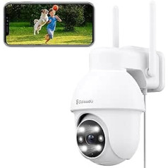 2K Outdoor Surveillance Camera, GALAYOU PTZ Outdoor WLAN IP Camera Surveillance, WiFi Dome Camera with Coloured Night Vision, Two-Way Audio Y4