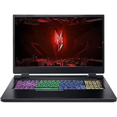 Acer Nitro 5 (AN517-55-72JT) spēļu klēpjdators, 17,3 collu FHD 144 Hz displejs, Intel Core i7-12650H, 16 GB RAM, 1 TB SSD, NVIDIA GeForce RTX 4060, Windows 11, QWERTZ tastatūra, melna