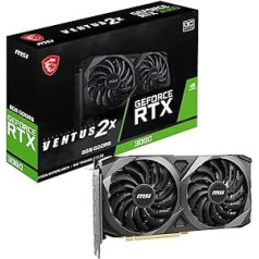 MSI GeForce RTX 3060 Ventus 2X 8G OC Gaming Graphics Card - NVIDIA Geforce RTX 3060, 8 GB GDDR6 Memory