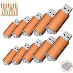 10 USB-Sticks, USB 2.0 Memory Sticks, Speicher-Sticks. Orange 128 MB