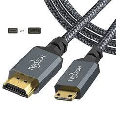 Twozoh Long Mini HDMI–HDMI kabelis 10 m pīts HDMI–mini HDMI kabelis Atbalsta 720P 1080P projektoru, monitoru, planšetdatoru, videokameru