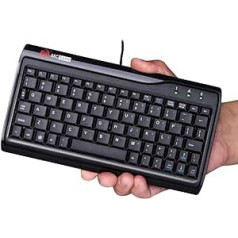 Super Mini tastatūra, MCSaite vadu USB tastatūra, 78 taustiņi, melns, kompakts un vietu taupošs, ASV QWERTY izkārtojums profesionālai vai rūpnieciskai lietošanai datoram, klēpjdatoram, Mac, piezīmjdatoram