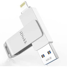 iDiskk MFi-zertifizierter 64GB Lightning-USB-Stick iPhone-Foto-Stick iPhone-Speicher Weiterung Sicherung iPhone USB-Flash-Laufwerk Foto-Stick