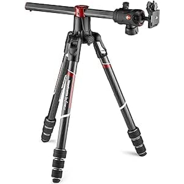 Manfrotto Befree GT XPRO Carbon: statīvs ar lodveida galvu 496, M-Lock sistēma, 90 grādu kolonna, 200PL-PRO plāksne, DSLR vai CSC kamerai ar garu objektīvu, makro fotogrāfija, karbons, MKBFRC4GTXP-BH