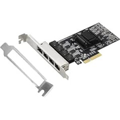 Quad-Port 2.5GBase-T PCIe tīkla adapteris RTL8125B 2500/1000/100Mbps PCI Express Gigabit Ethernet karte RJ45 LAN kontrollera atbalsts PXE operētājsistēmai Windows/Linux/MAC ar zemu profilu