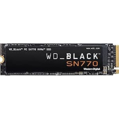 WD_BLACK SN770 NVMe SSD 2 TB (augstas veiktspējas NVMe SSD, spēļu SSD, PCIe Gen4, M.2 2280, lasīšanas ātrums 5150 MB/s, rakstīšanas ātrums 4850 MB/s) Melns
