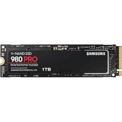 Samsung 980 PRO 1 TB PCIe 4.0 (up to 7,000 MB/s) NVMe M.2 (2280) Internal Solid State Drive (SSD) (MZ-V8P1T0BW)