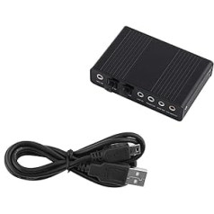 USB 5.1 Sound Card, 6 Channel External Digital Optical SPDIF Audio Output Adapter for PC, Laptops, Desktop, Computer