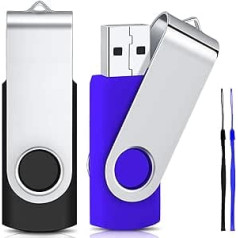 64Go USB Flash Drive Memory Rotation Disc USB Stick with LED Display Cords 2 Colours