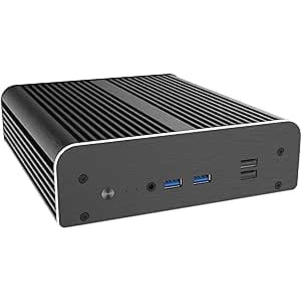 Akasa Newton WS operētājsistēmai Intel® NUC 13/12/11 Pro (Arena Canyon/Wall Street Canyon/Tiger Canyon), alumīnija kompaktais datora korpuss, atbalsta VESA stiprinājumu, datora korpuss bez ventilatora, A-NUC92-M1B