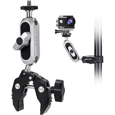 Skavas statīva Magic Arm Clamp ar Super Clamp Clamp Statīvs ar 360° lodgalvas sviru 1/4 collas standarta vītnes 1/4 collas vītnes caurumi GoPro DSLR kamerai