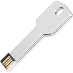 ASHATA USB Flash Drive Key Shape Silver Thumb Drive 8GB-64GB Memory Stick Expansion Disk for Computer Usage (64GB)