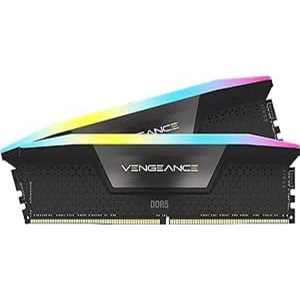 Corsair VENGEANCE RGB DDR5 RAM 32GB (2x16GB) 6000MHz CL30 Intel XMP iCUE Compatible Computer Memory - Black (CMH32GX5M2B6000C30)