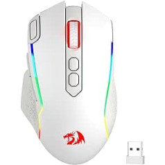 Redragon M810 Pro bezvadu spēļu pele, 10000 DPI vadu/bezvadu spēļu pele ar ātrās palaišanas pogu, 8 makro taustiņi, 45 stundu nepārtraukta barošana un RGB fona apgaismojums personālajam datoram/Mac/klēpjdatoram