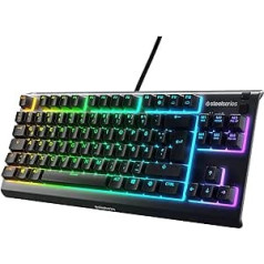 SteelSeries Apex 3 TKL — RGB spēļu tastatūra — kompakta bezsaistes formas faktors — 8 zonu RGB apgaismojums — vācu (QWERTZ) izkārtojums