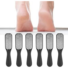 Jonlaki 6-piece double-sided foot file, callus remover tool for dead skin, with fine grinding surface, foot file made of stainless steel for removing hard skin