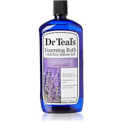 Dr Teal's Pure Epsom Sāls putojoša vanna — nomierinoša un miegs — lavanda — 1 litrs