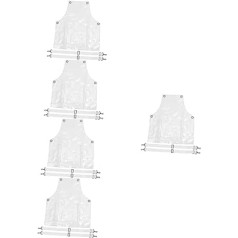 Ipetboom Набор из 5 парикмахерских фартуков, набор для волос, маслостойкий, прозрачный фартук, кухонный фартук, прозрачный фартук, салонные фар