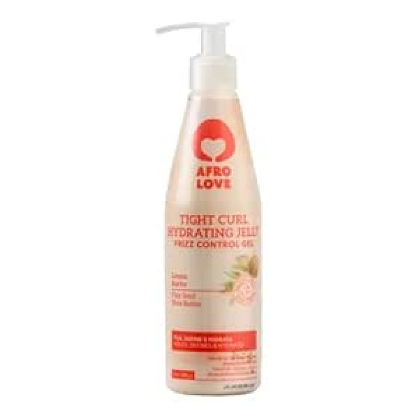 Afro Love Tight Curl mitrinošā čokurošanās želeja Frizz Control linsēklu matu želeja bez alkohola, parabēniem, silikoniem, 290 ml