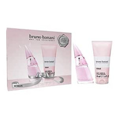 Bruno Banani Woman dāvanu komplekts, atsvaidzinošs tualetes ūdens un dušas želeja ar dzirkstoši saldu aromātu, pārliecinātai sievietei, 1 x 20 ml un 1 x 50 ml