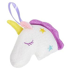 Solustre Unicorn Bath Shower Sponge Gentle Exfoliating Baby Friendly Shower Mesh Sponge Soft Loofahs for Children Women Girls Bathing Cleaning Soothing Skin Use (White)