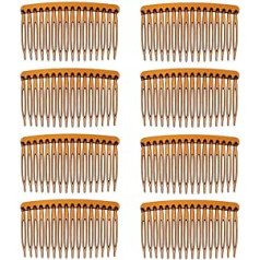 Daricowathx 8 matu ķemmes komplekts 8,5 cm Slides Turtle Plain Hair Combs Clear Hair Combs Sānu ķemmes, kafija