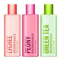 Escentuals Women's Fruity Flowering Tea Body Mist, Lychee, Peony and Green Tea Bodyspray, Mixed Fragrance Bundle, 250 ml (Pack of 3)