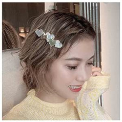 Yheakne Cute Heart Hair Barrette matu sprādze sievietēm un meitenēm (zaļā sirds)